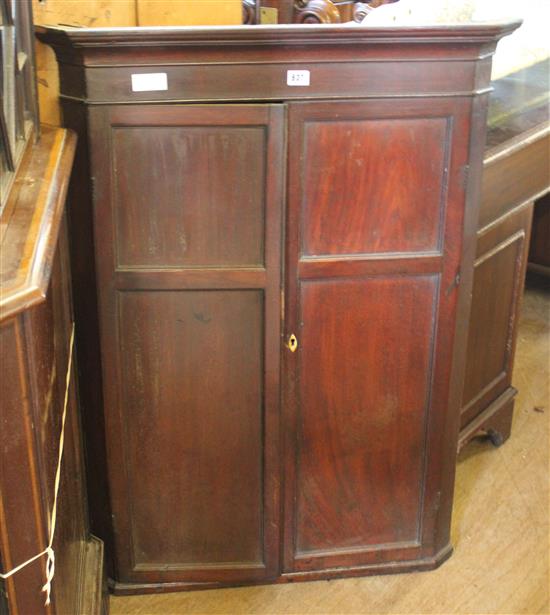 George III mahogany corner cupboard(-)